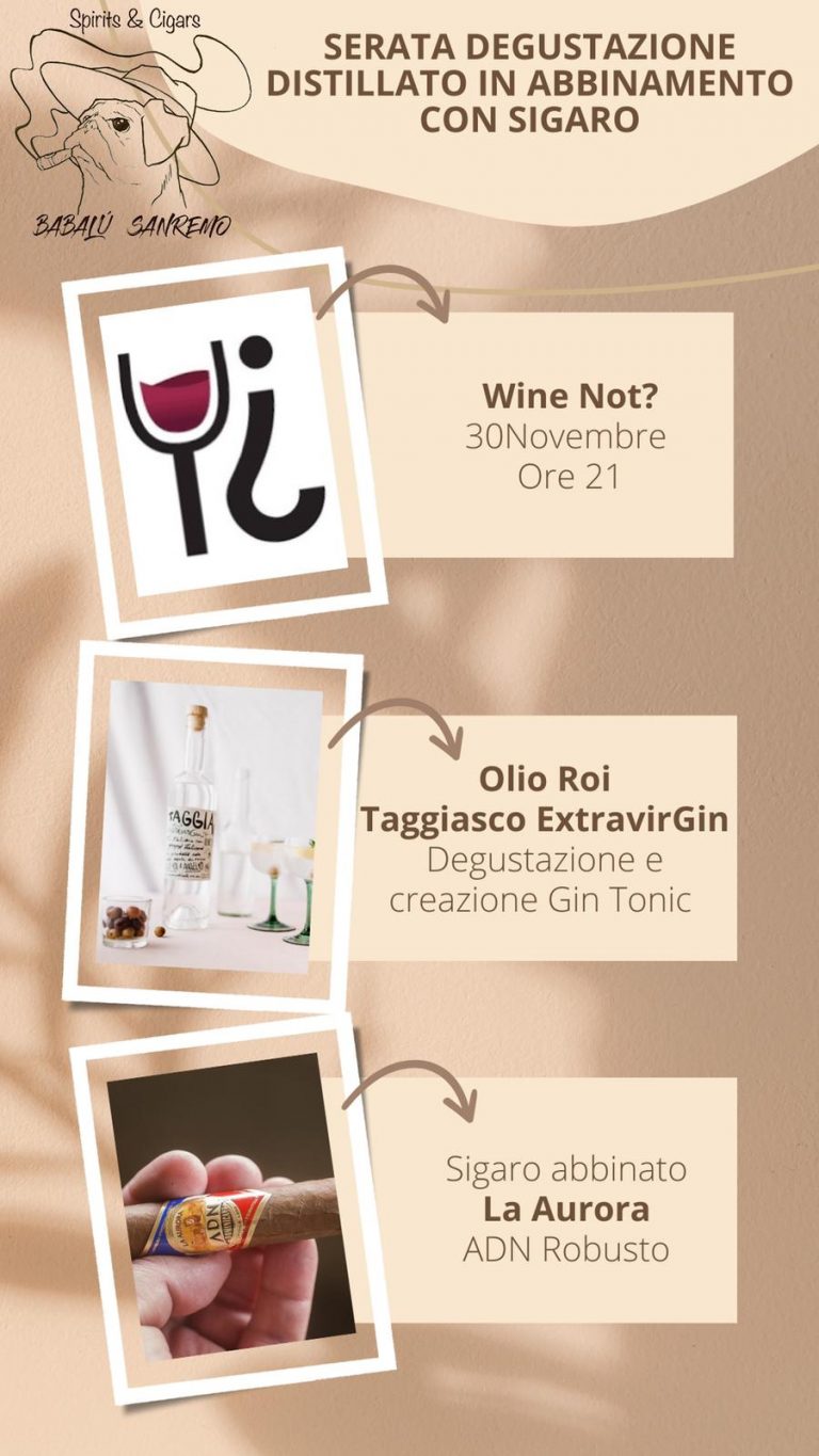 Serata degustazione La Aurora ADN Olio Roi Taggiasco ExtraVirGin presso Wine Not?