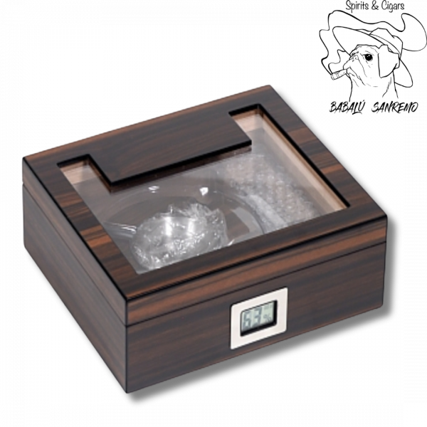 Humidor Cigar Set Ebano e vetro