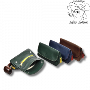 Portatabacco  e pipa Colorzip a 2 bottoni - Colore Marrone